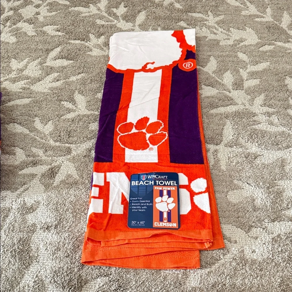 Wincraft Orange and Purple Clemson Towel